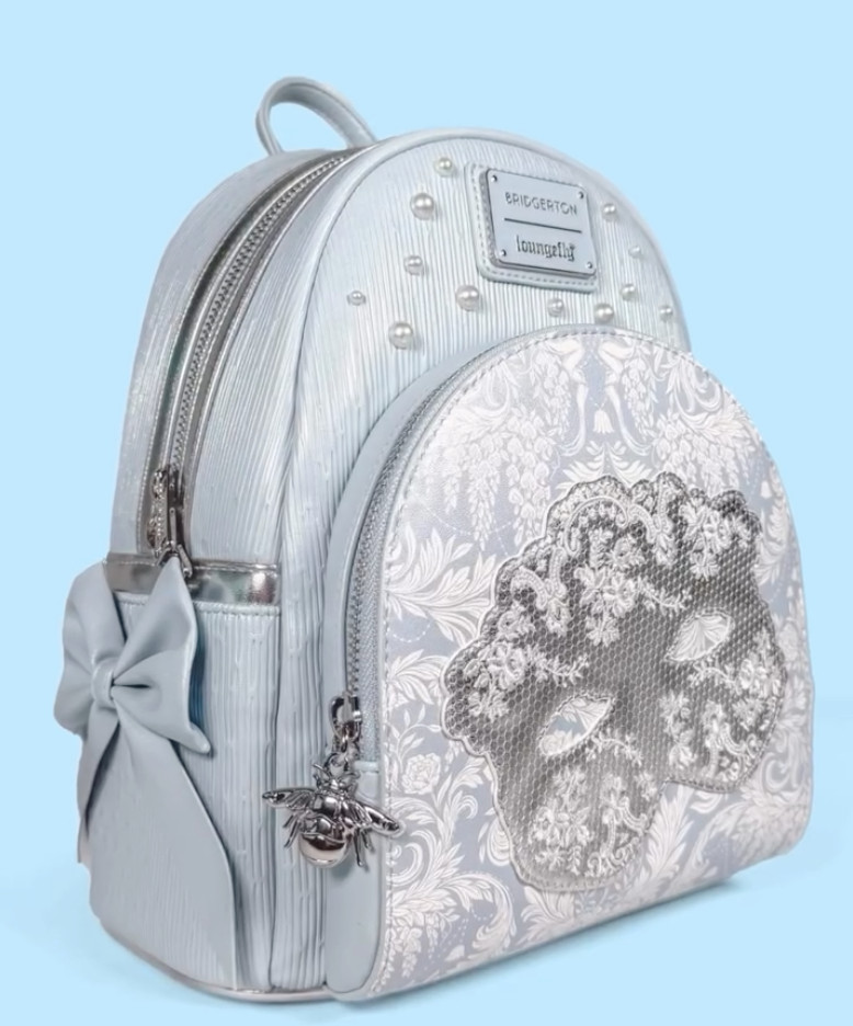 EXCLUSIVE Loungefly Bridgerton Masquerade Ball Real Pearl Glitter Backpack NWT