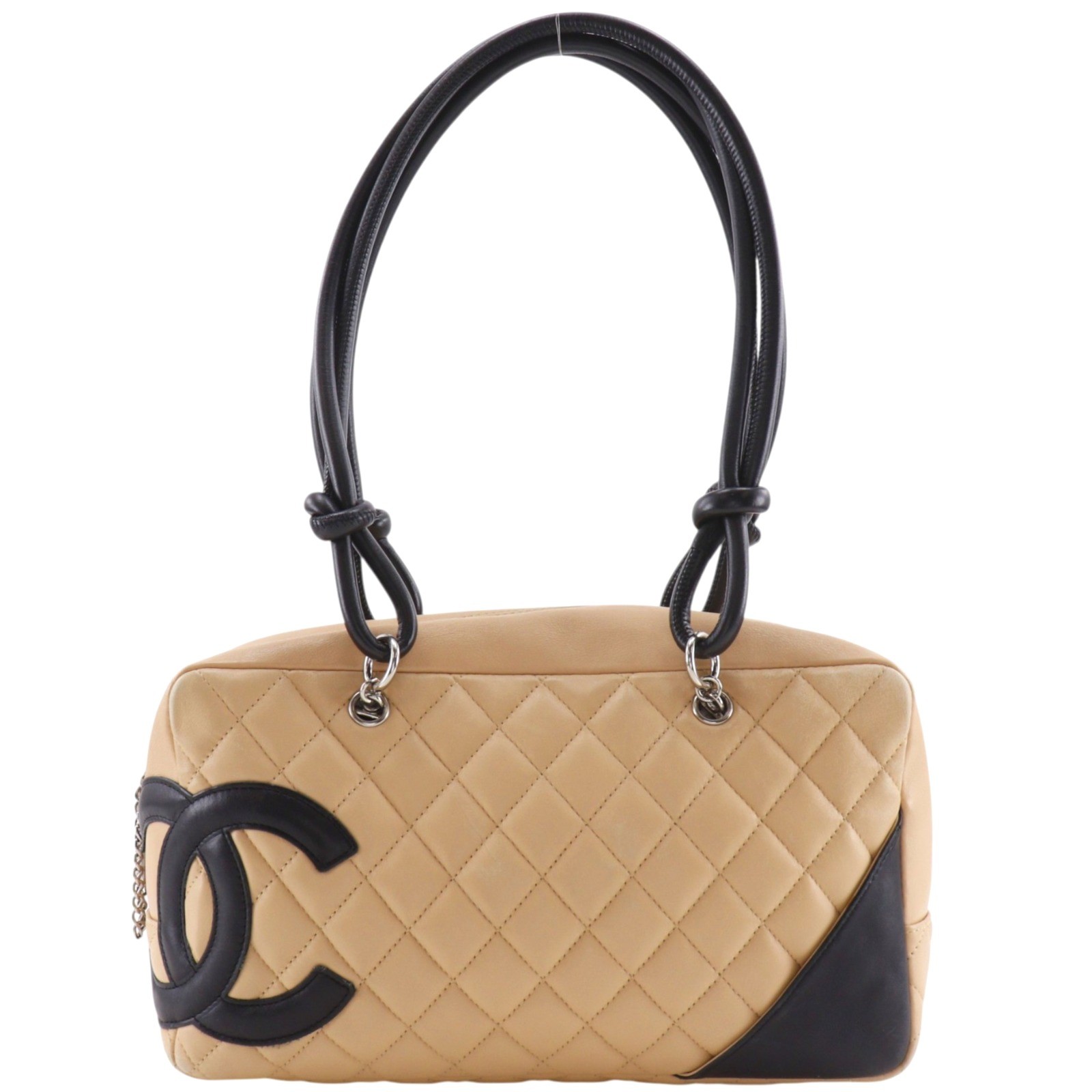 CHANEL Bowling bag Tote Bag A25171 Cambon line beige leather Women