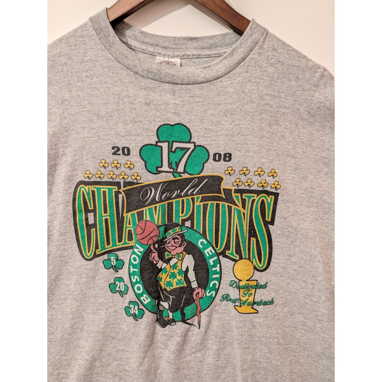 Delta Pro Weight Celtics Championship T-Shirt Mens XL Gray Excellent 2008 NBA