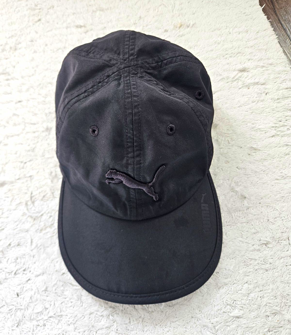 PUMA Black Adjustable Canvas Baseball Cap, One Size Unisex Adult Casual