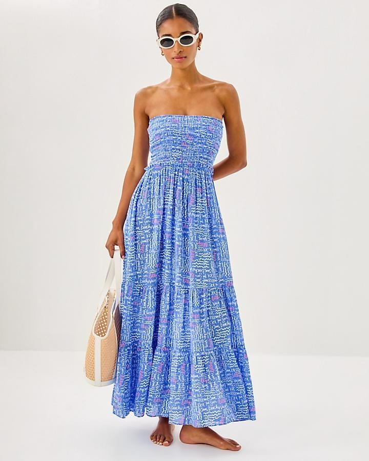 LILLY PULITZER NWT $148 Anali Maxi Coverup Dress in Seacrets Size Medium