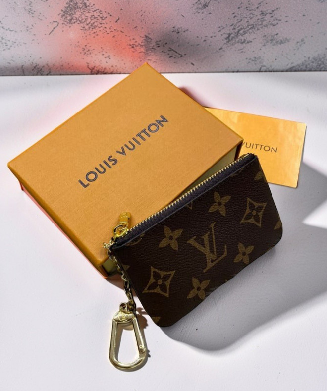 EGA Louis Vuitton Monogram Pochette Cles Wallet Coin Purse Brown W/Bag & Box USA