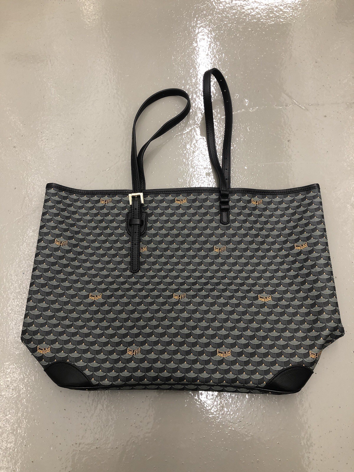 FAURE LE PAGE Monogram Canvas Dark Grey Daily Battle PVC Leather Tote Bag BB135