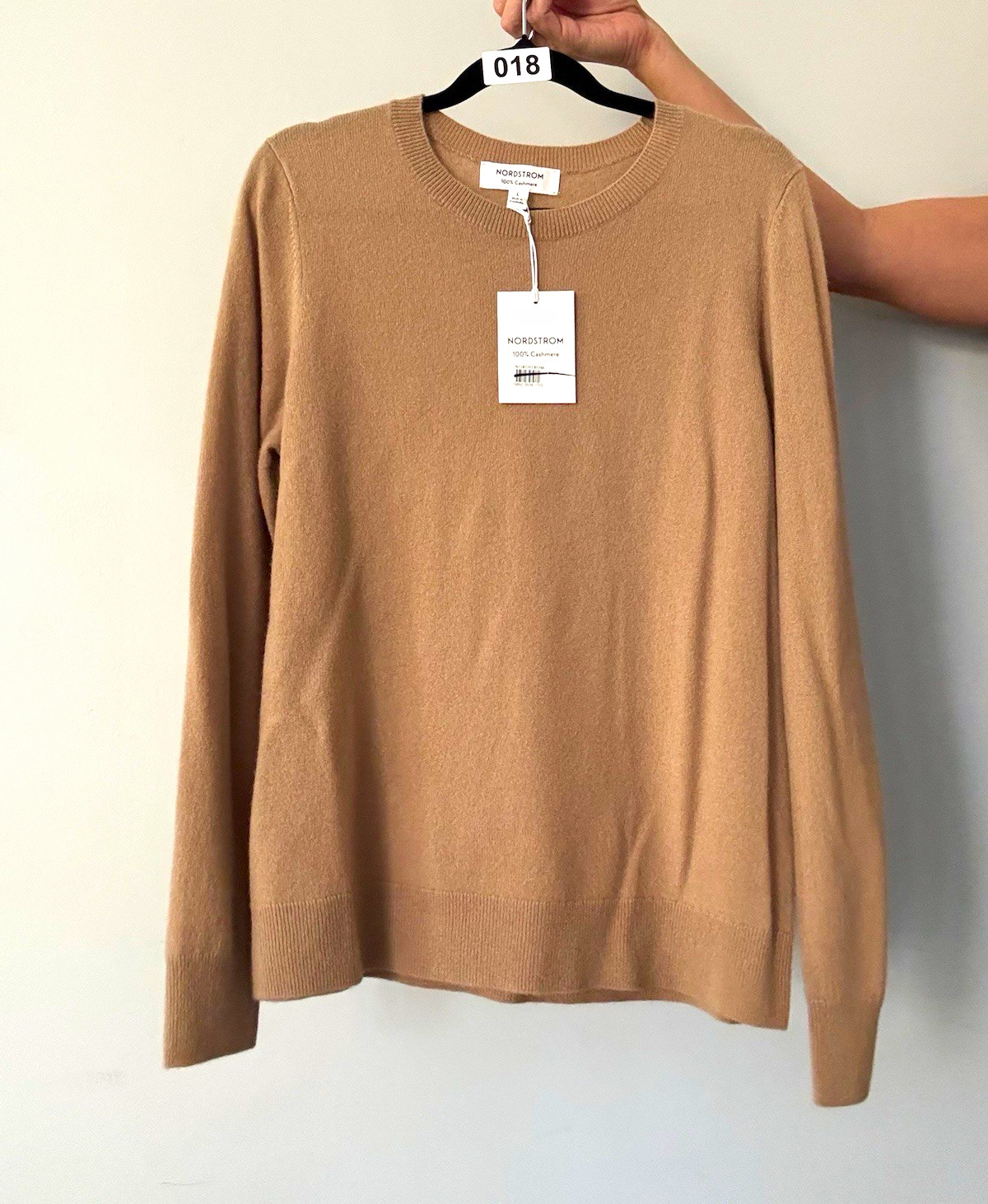 Nordstrom 100% Cashmere Womens Crew Neck Lightweight Pullover Sweater L
