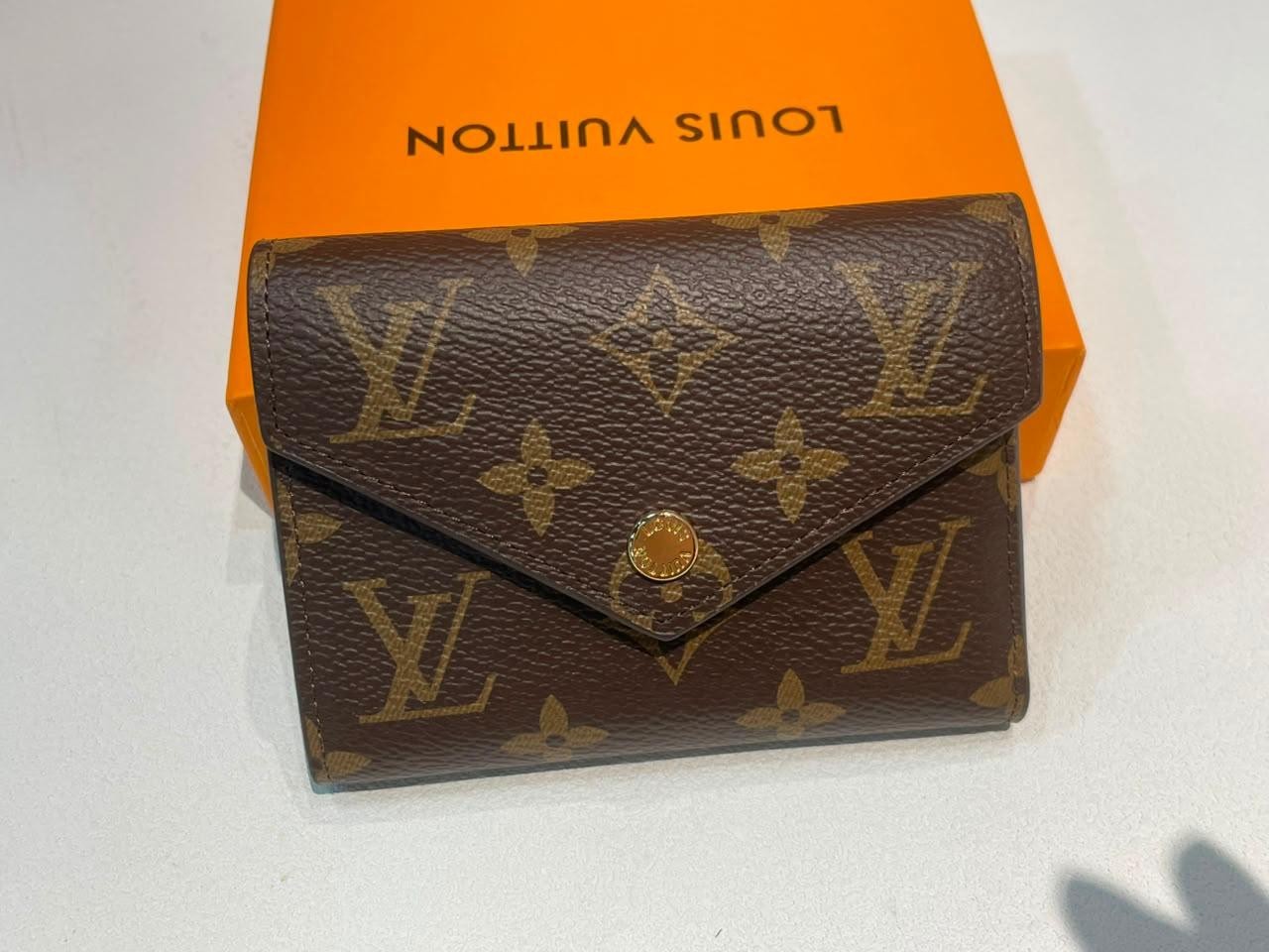 Louis Vuitton Monogram Portefeuille Victorine Trifold Wallet Brown W/Box