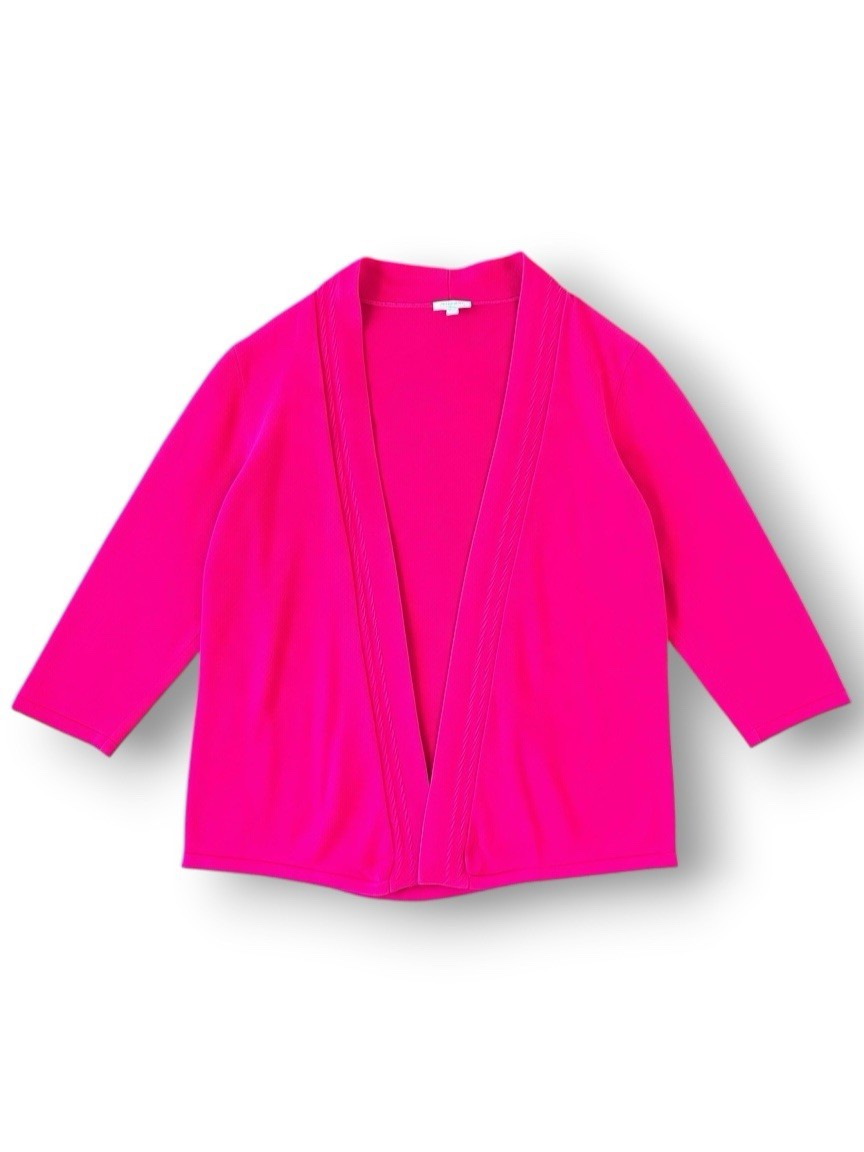 Talbots Women’s Bright Pink Open Cardigan Size L