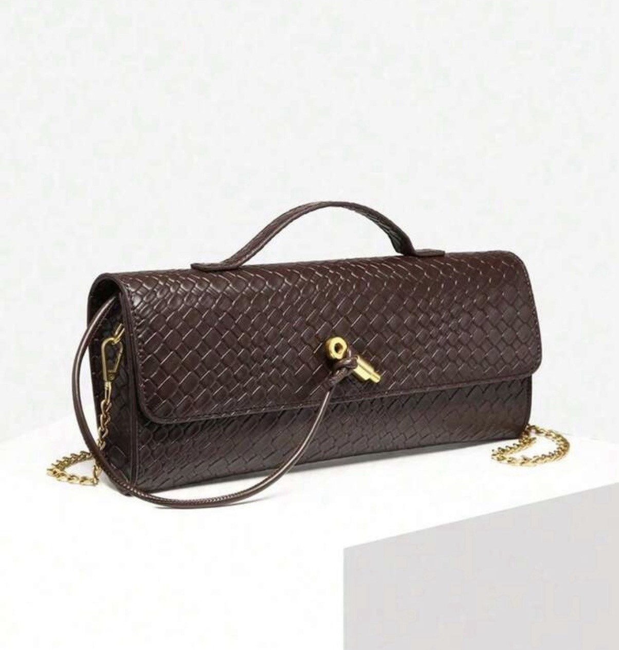 NWT Woven Vegan Leather Clutch Handbag Women’s Purse