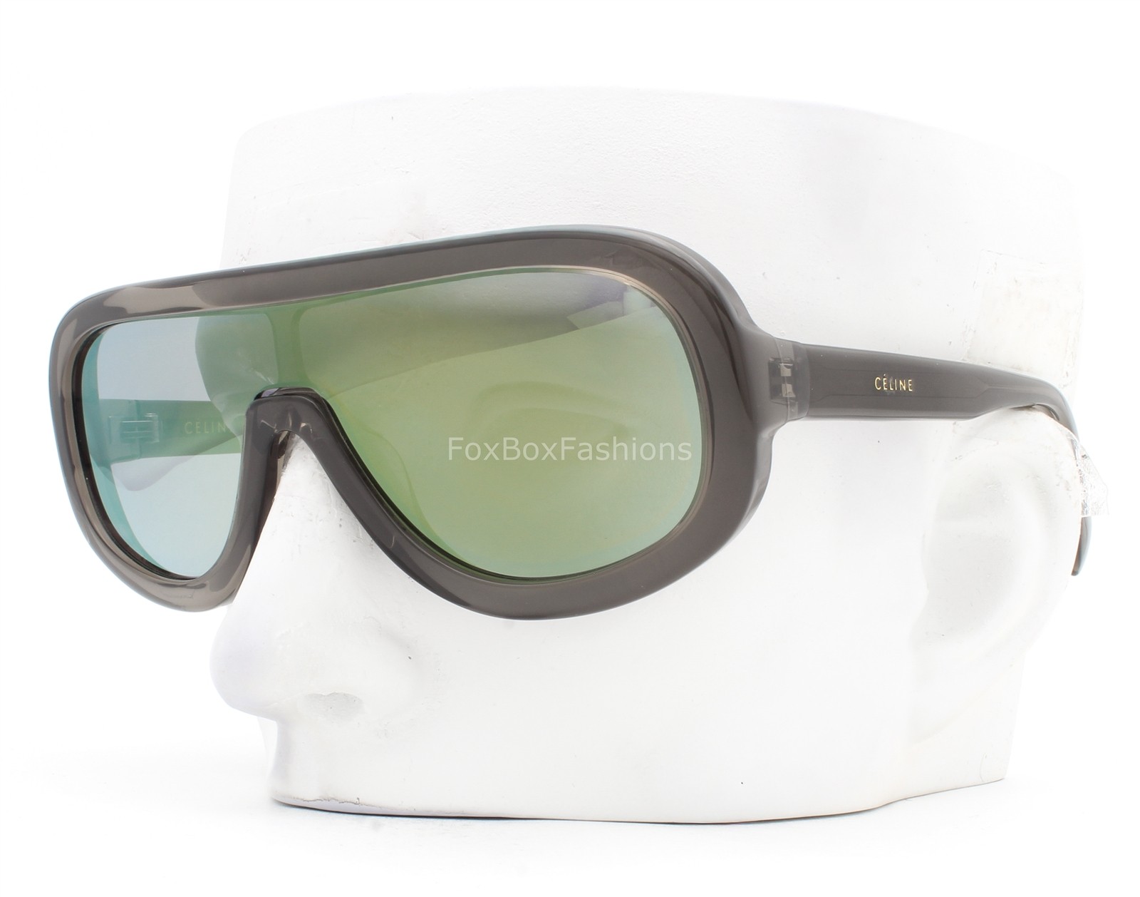 Celine Mask Shield Sunglasses Transparent Gray Green Mirror CL40021I 20Q No Case