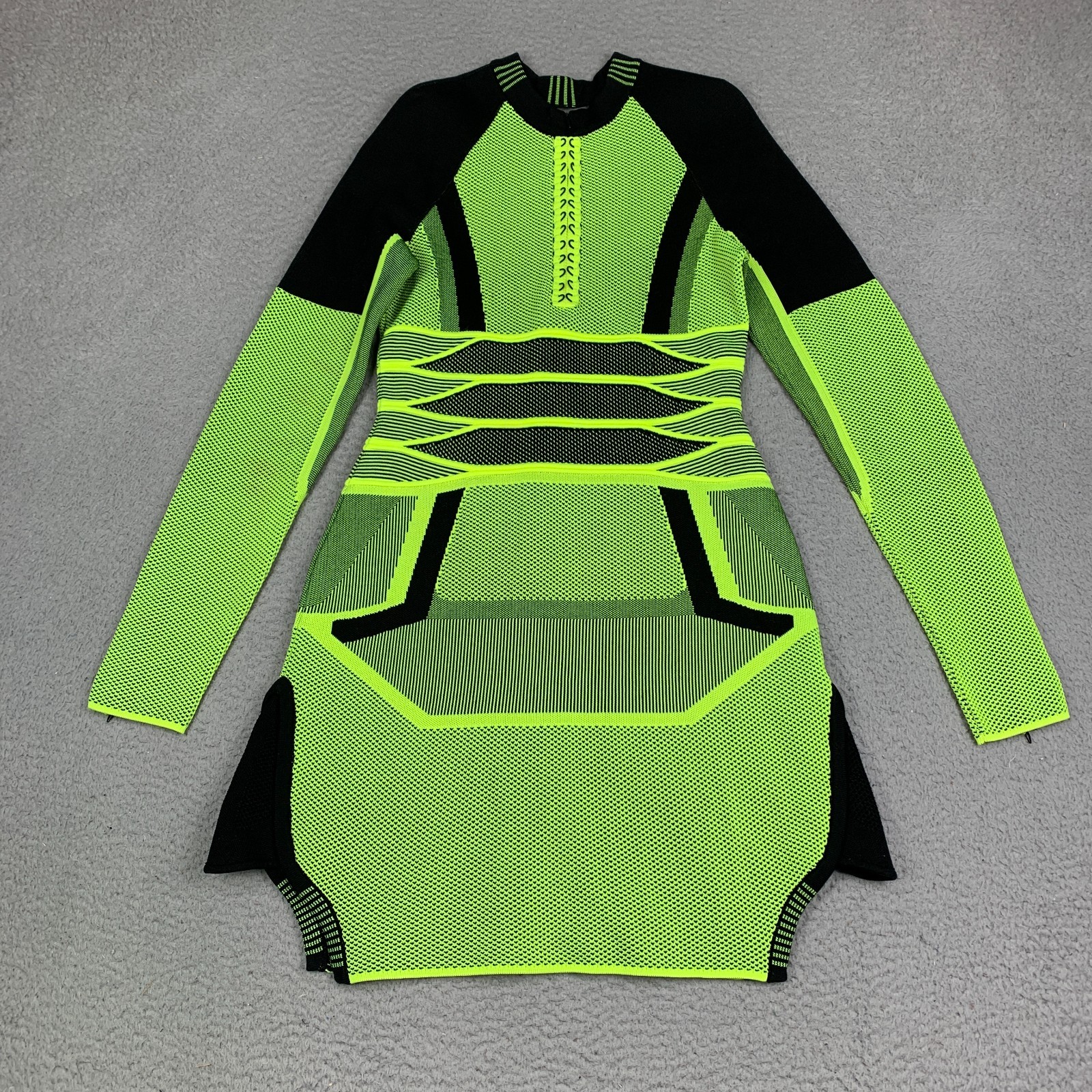 Alexander Wang Dress L Thunderbolt 2-Tone Mesh Spring 2015 Runway Collection