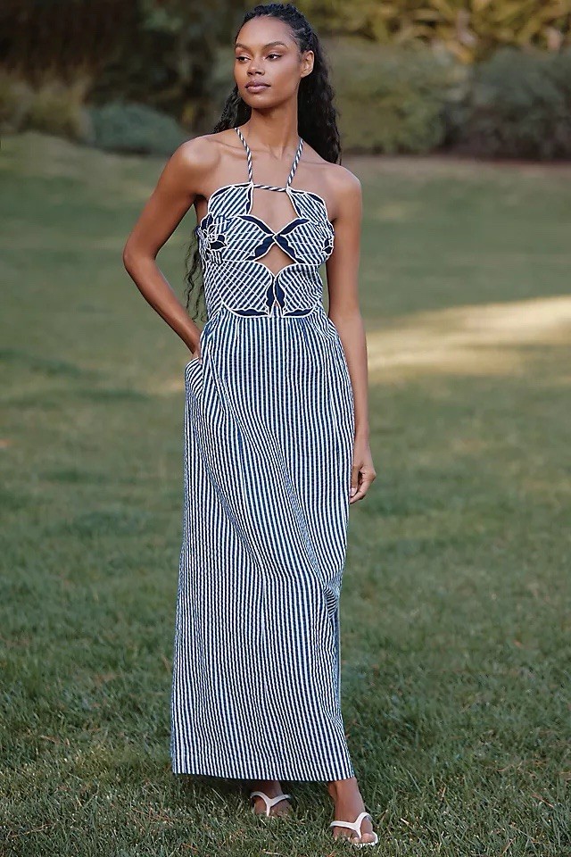 Anthropologie Celandine Hibiscus Cutwork Cotton Midi Dress. NWT. MSRP $168