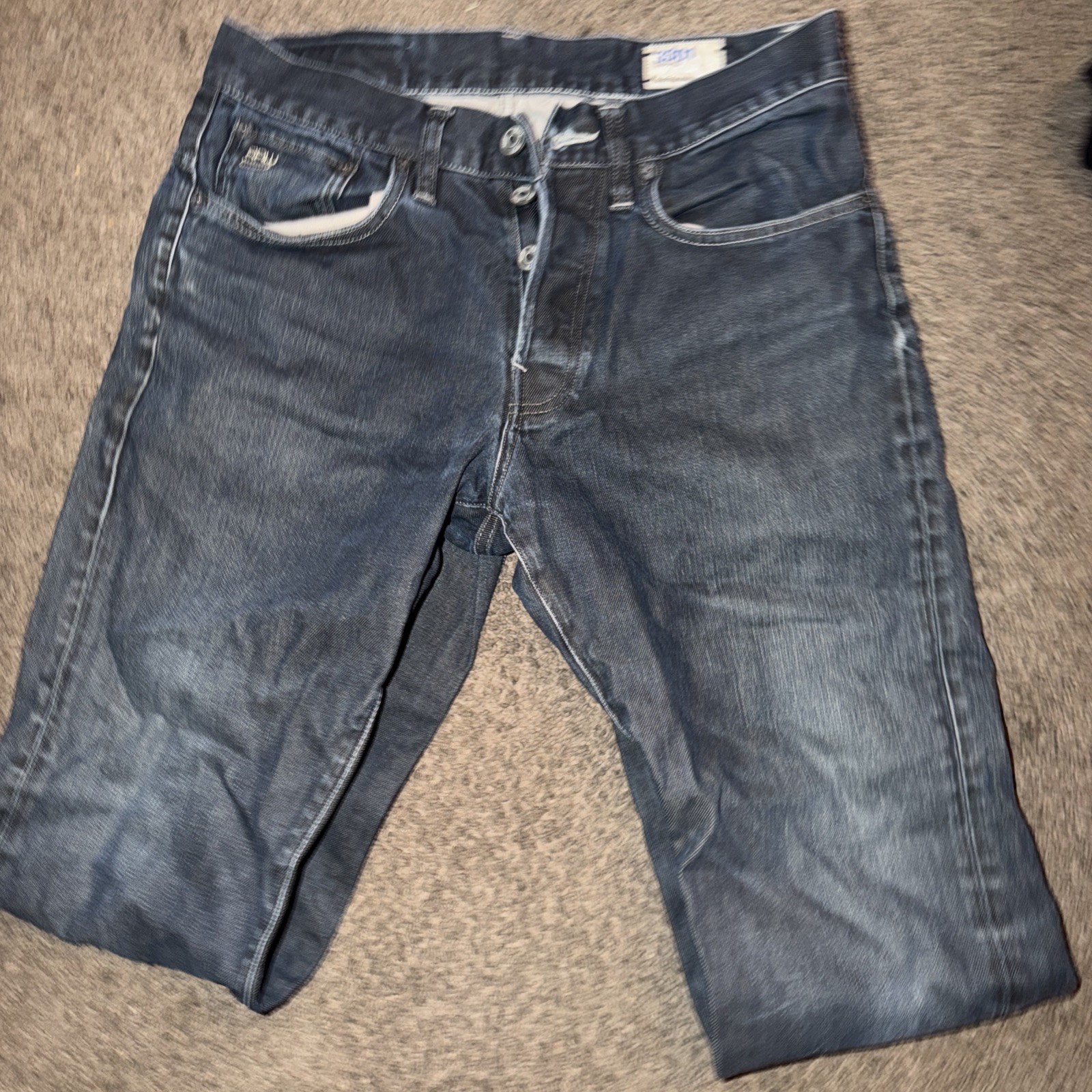 G-Star Raw Jeans Mens 31x30 Blue Denim Button Fly Designer 3301