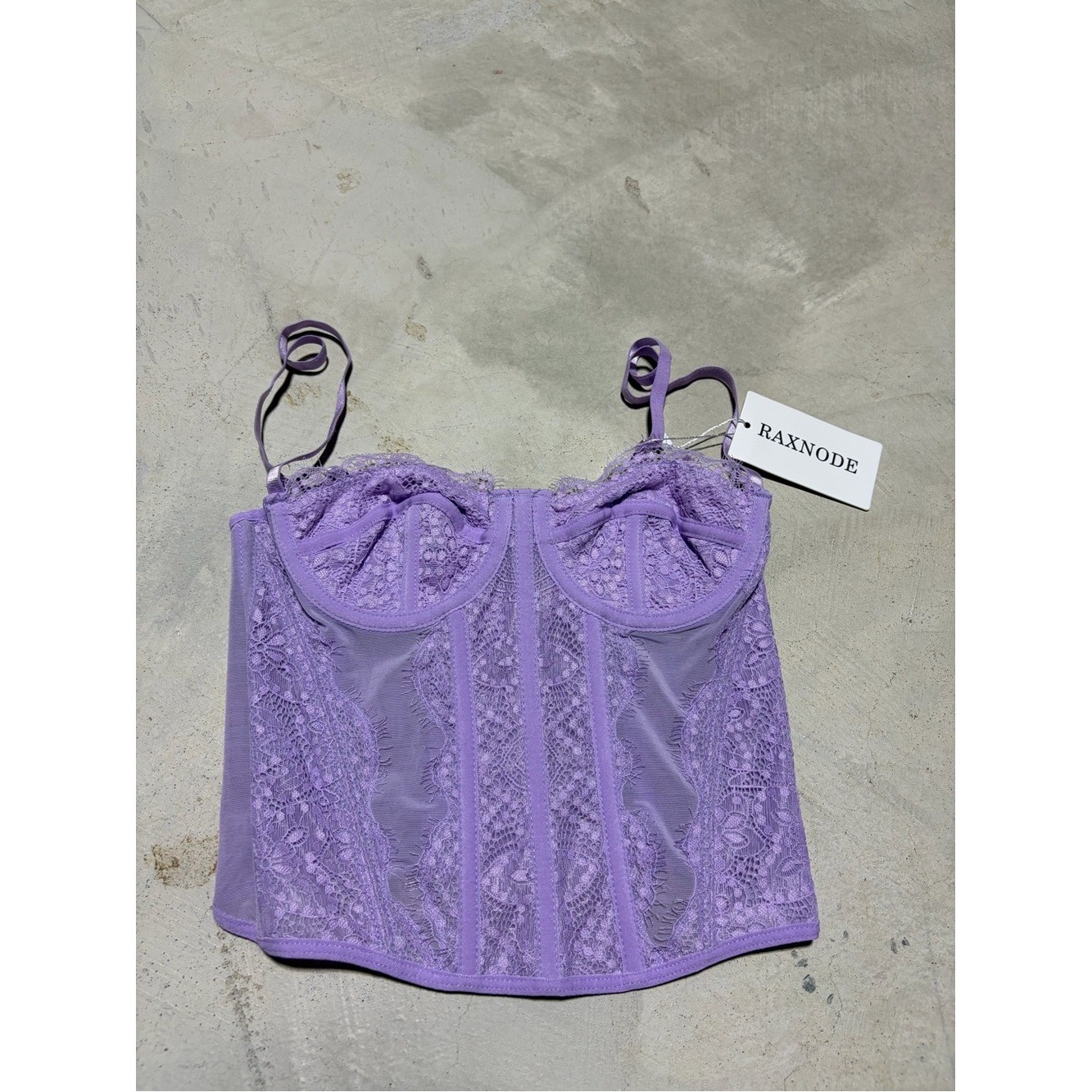 Raxnode NWT Lavender Lace Bustier Corset Top XS