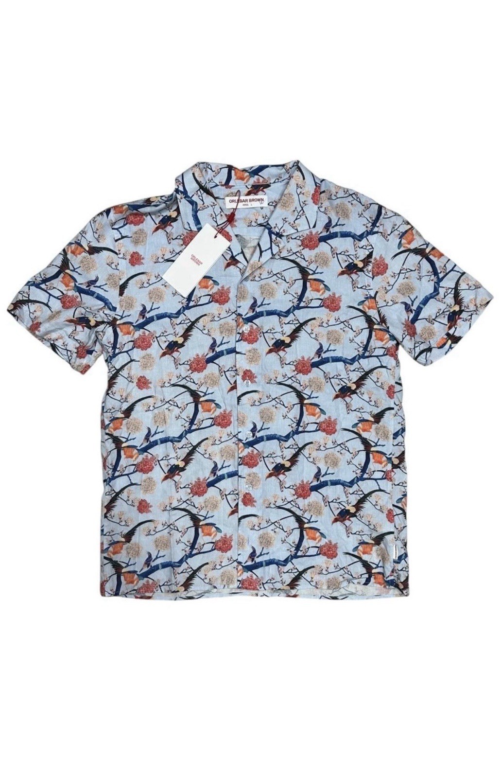 RARE Orlebar Brown Hibbert Flight of Fantasy Short Sleeve Shirt Men’s Size L NEW