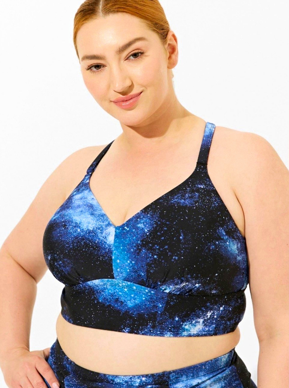 Torrid Galaxy Print Bikini Too Racerback Wireless Blue/Black Size 2