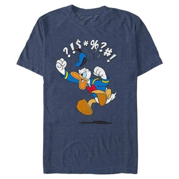 Disney Mickey & Friends Donald Duck Angry Jump T- Shirt New
