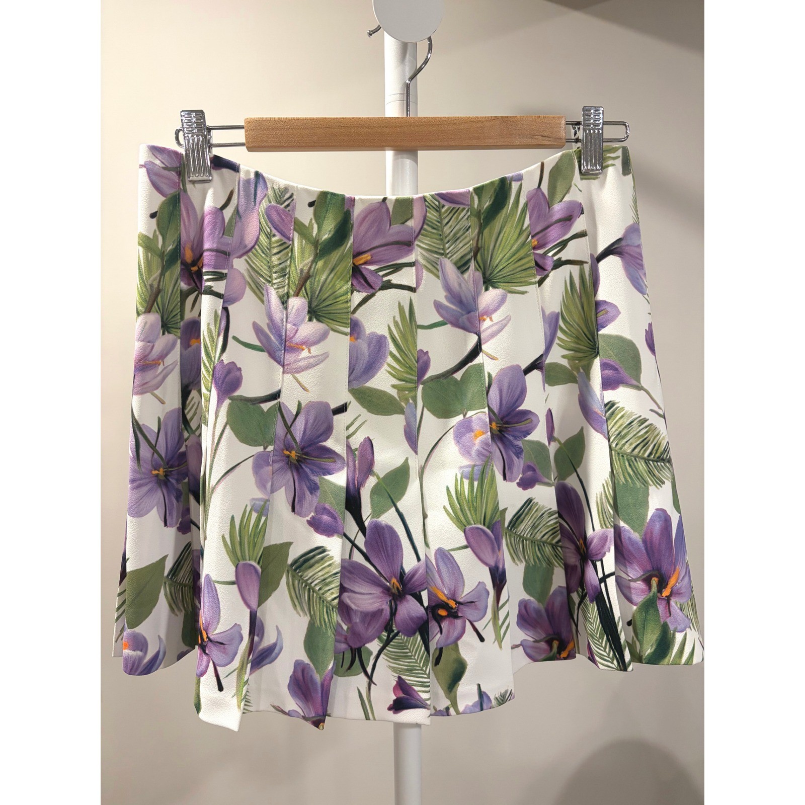 NWT Alice + Olivia Carter Floral Pleated Mini Skirt Coquette Preppy Resortwear