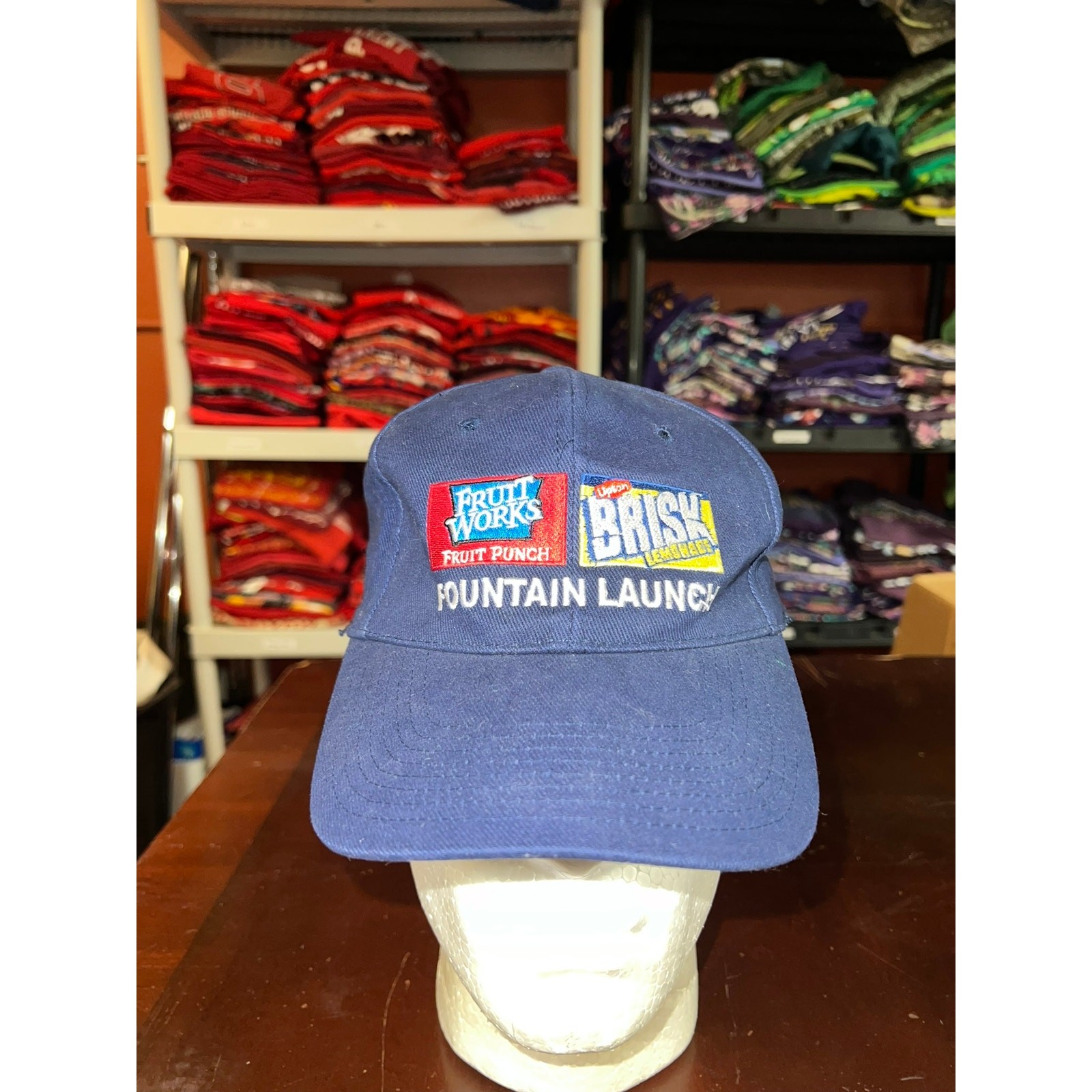 Vintage Brisk Lemonade Hat Fruit Works Punch Lipton Pink Drink Cap Headwear