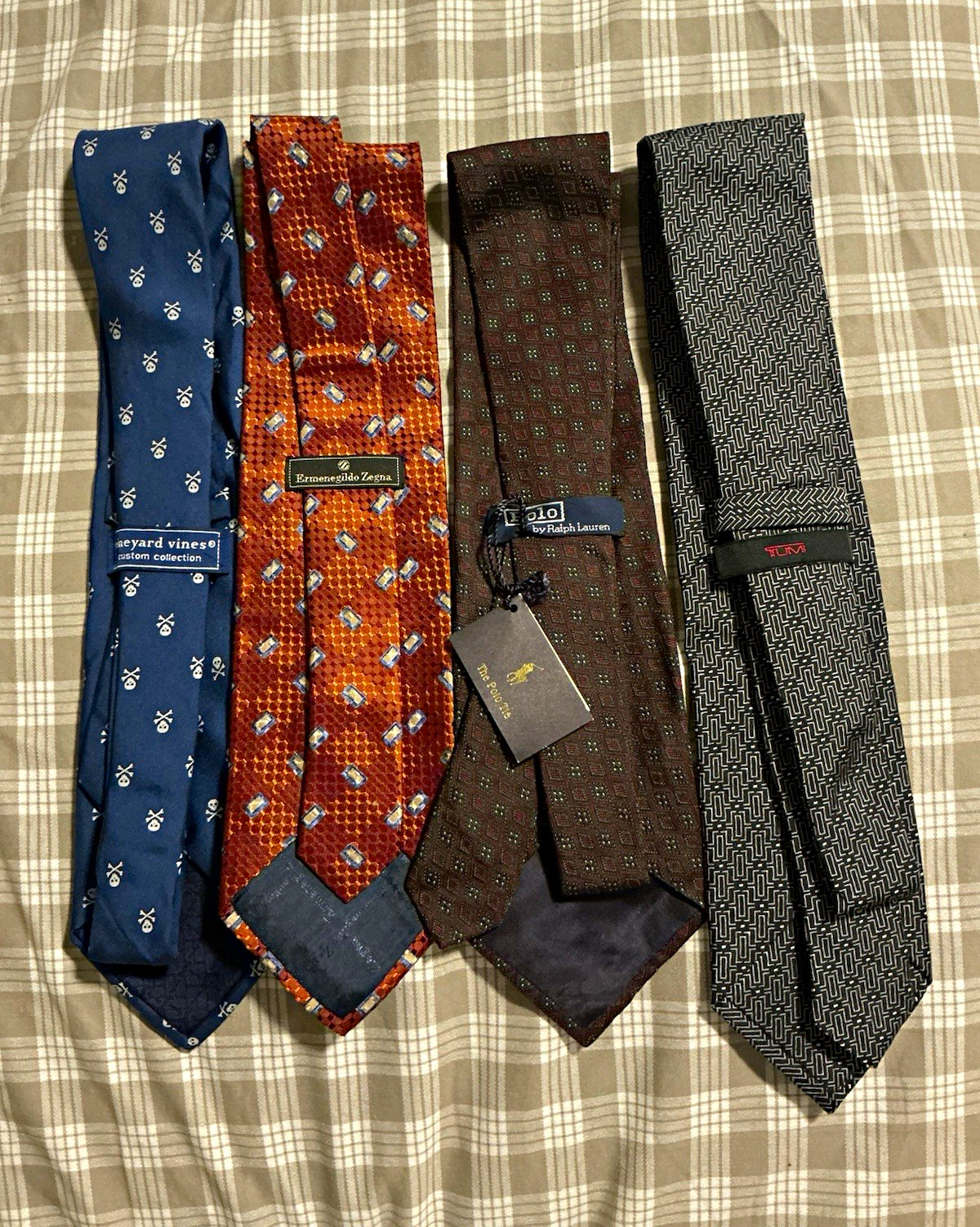 Vineyard Vines, Zegna Polo Ralph Lauren Men\'s Classic Geometric Logo Ties Lot 4