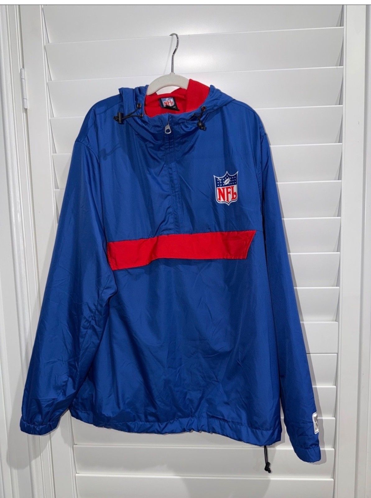 NWT NFL Official Shield Gear Half Zip Windbreaker Jacket + Zip Pockets-Mens S