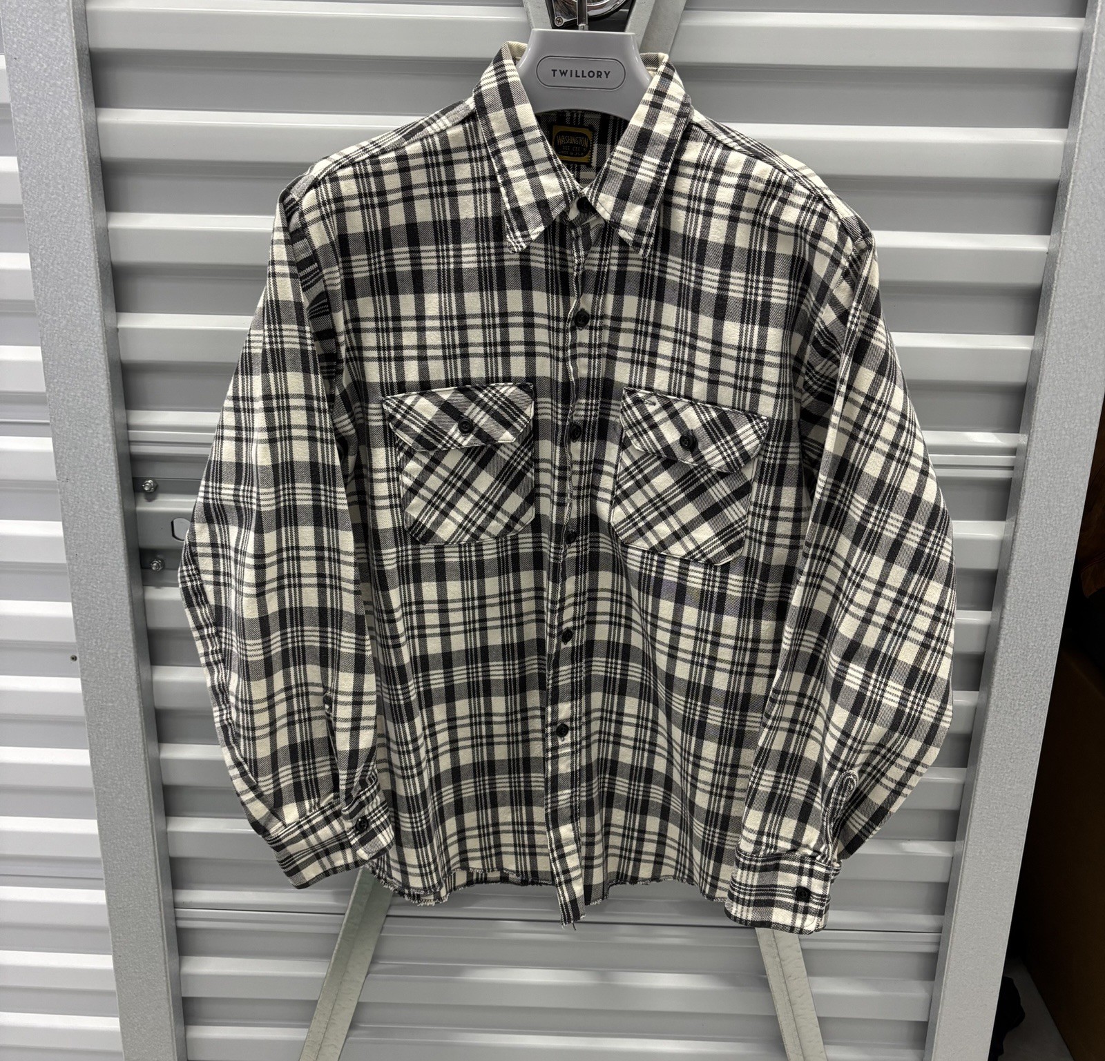 Vintage 50s 60s 70s? Washington Dee Cee Black Plaid Heavy Flannel Shirt EUC