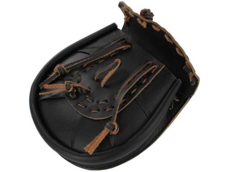 Medieval Warrior Scottish Soot Sporran Pouch 100% Genuine Handmade Leather