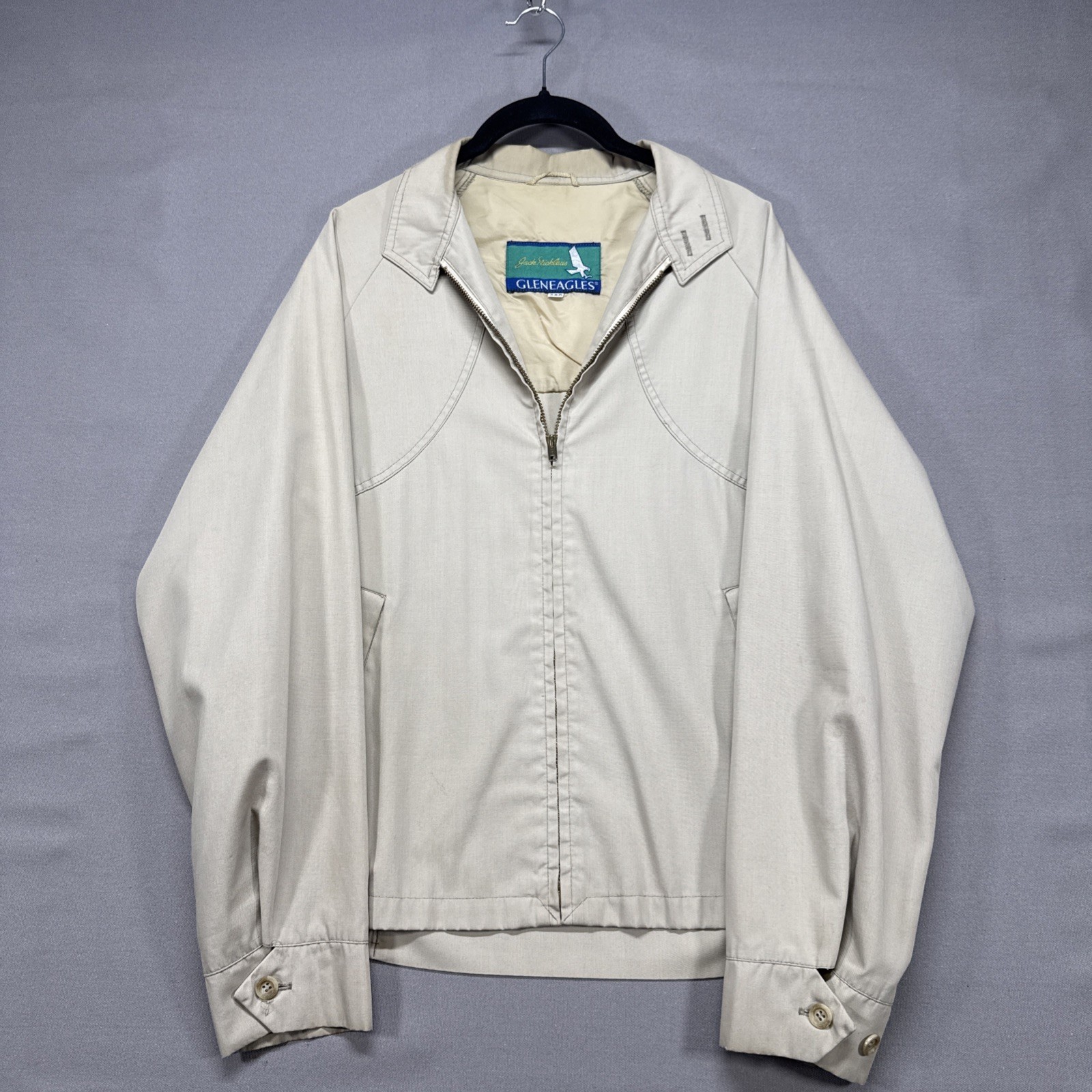 Vintage 1960s Jack Nicklaus Gleneagles Ricky Jacket Beige Men\'s 38R Golf Preppy