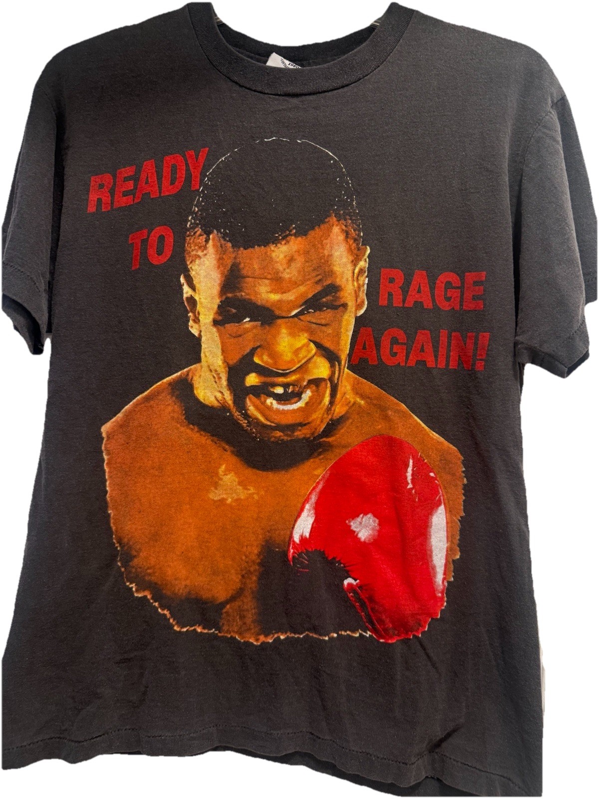 RARE Vtg Mike Tyson T-Shirt Ready To Rage Again Single Stitch Bootleg Tees Large