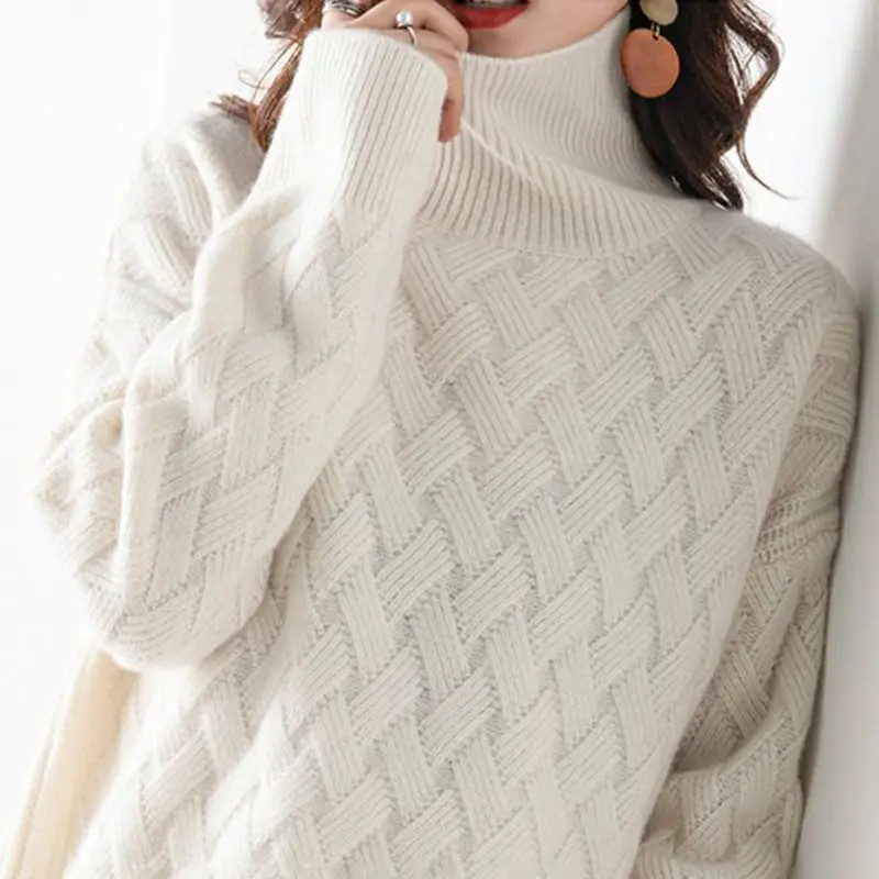2026 New Women Loose Sweater Winter Casual Chic Cashmere Oversize Thick Sweater