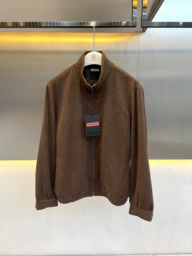 Zegna Men\'s New Autumn-Winter Wool Lapel Jacket Coat
