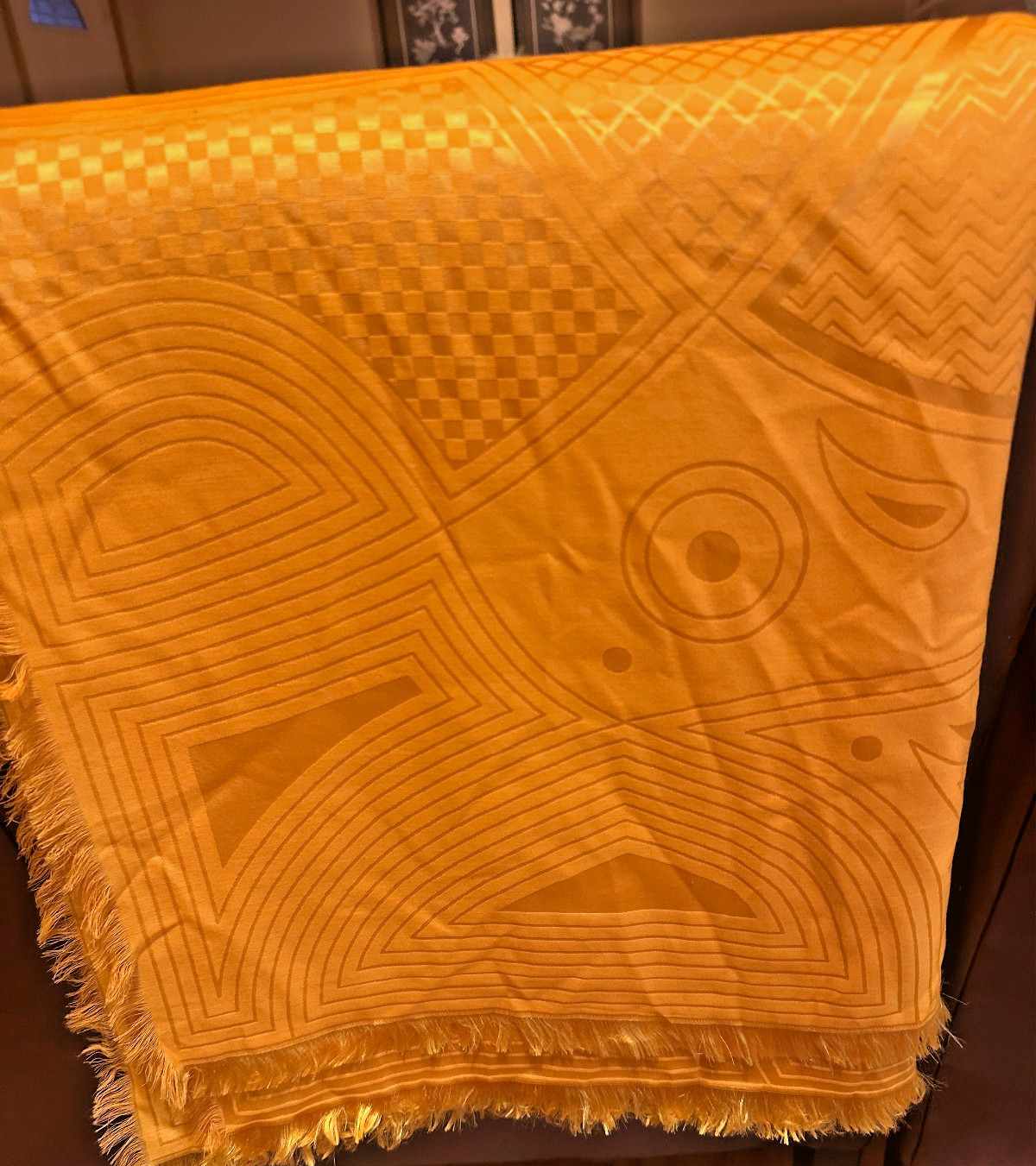 LR Paris Campo Viejo Cashmere Silk Crested Scarf 56\