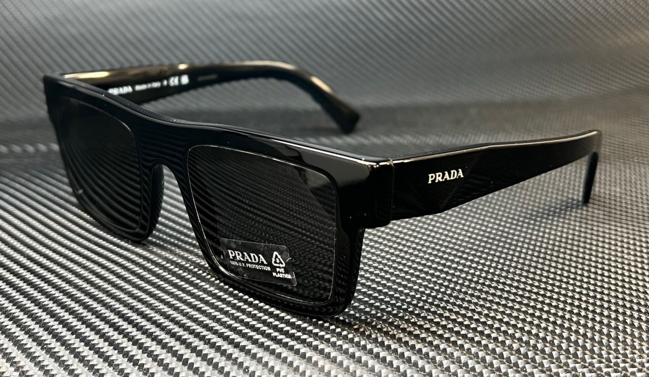 PRADA PR 19WS 1AB5S0 Black Grey Men\'s 52 mm Sunglasses