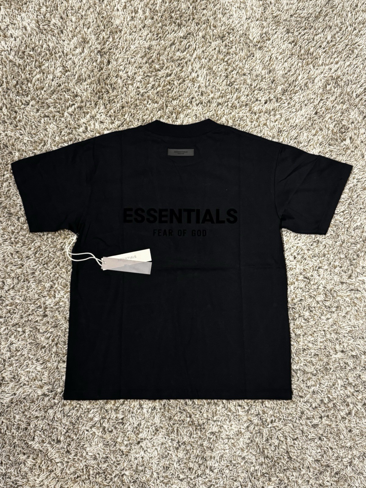 Essentials Fear of God Men’s Black Logo Crew Neck Short Sleeve T-Shirt Size S/M