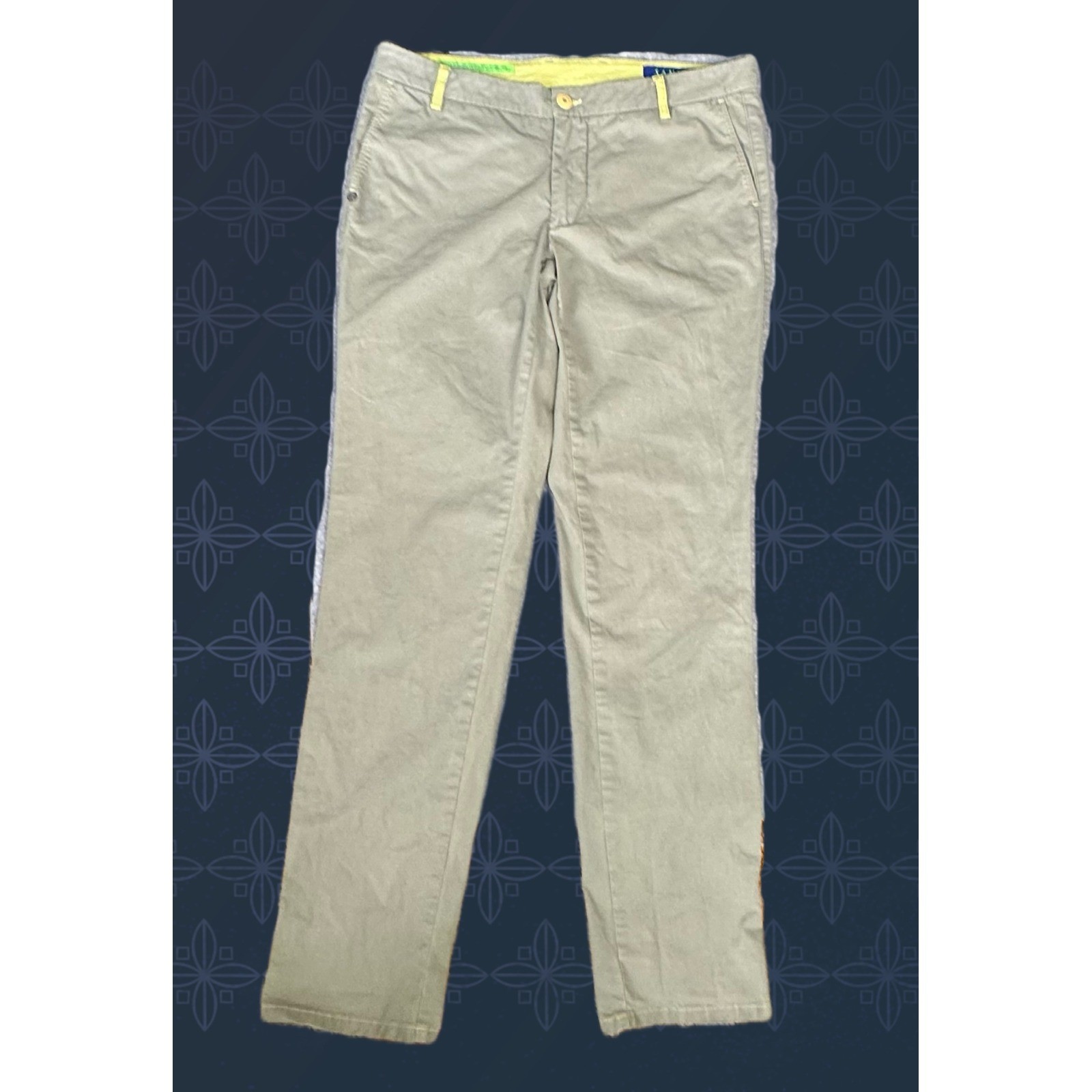 Dimattia Sanremo Mens Khaki Tan Chino Pants Handmade Tailored Italy Size 50 EU