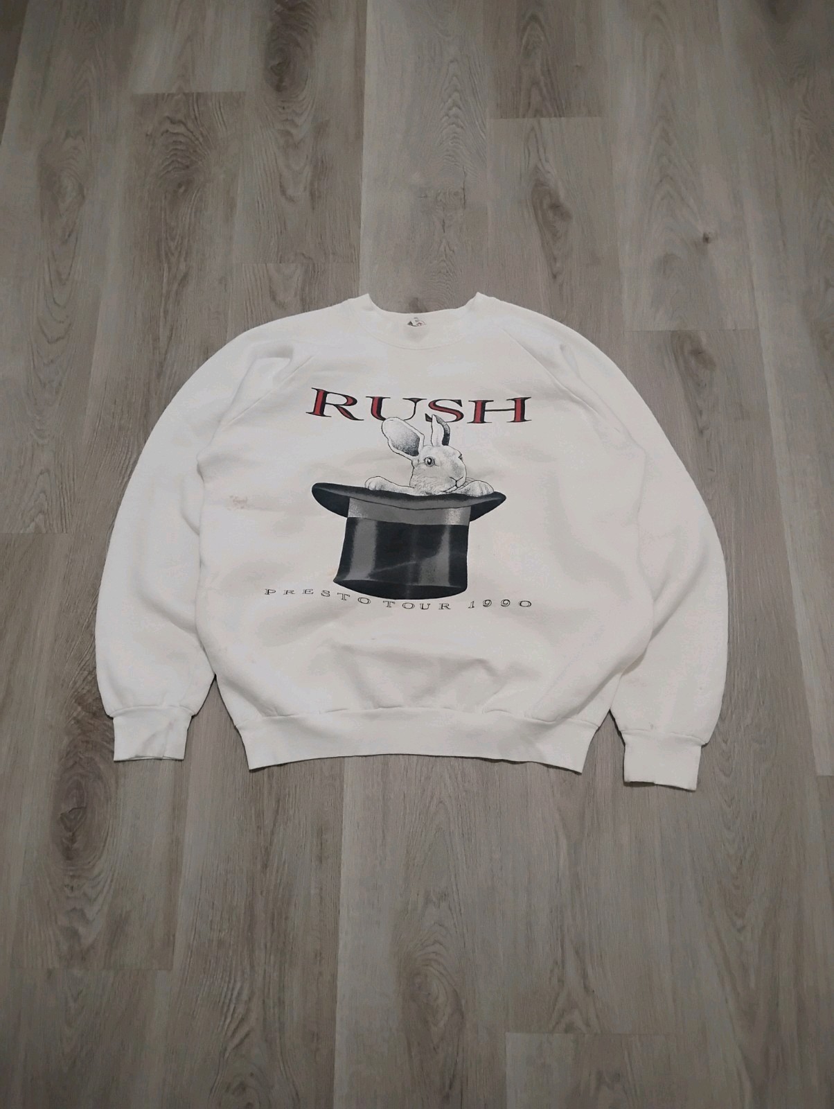 1990 Rush Presto Sweater XL Fruit of Loom Concert Tour Merch Vintage