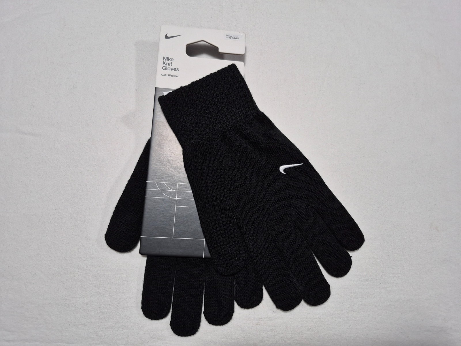 Nike Adult Unisex Knit Warm Cold Weather Black  Winter Gloves Size L/XL