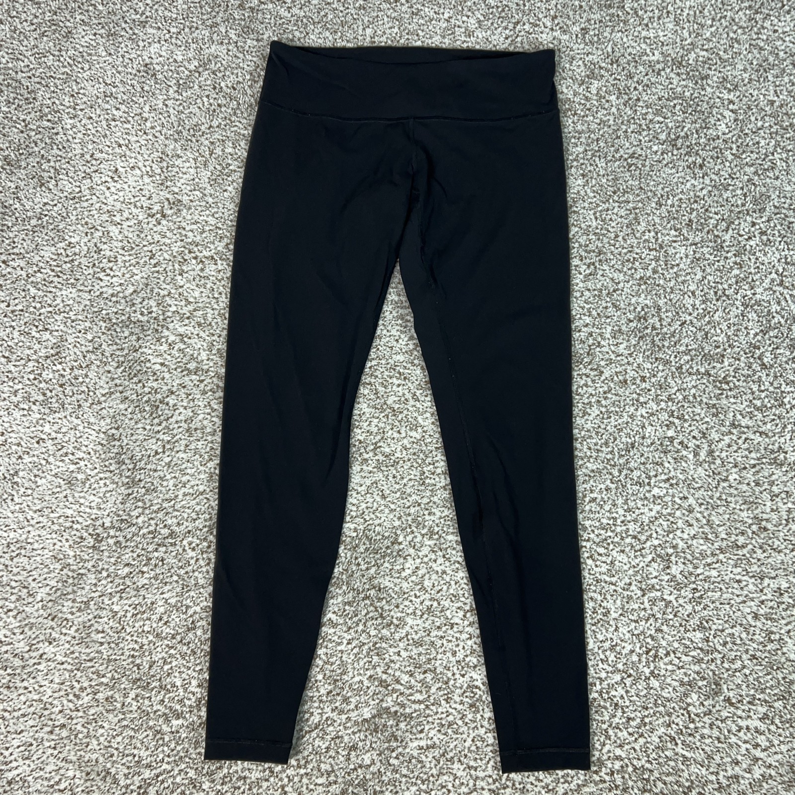Lululemon Leggings Womens Medium Black Basic Ankle Yoga Gym Workout Running Logo