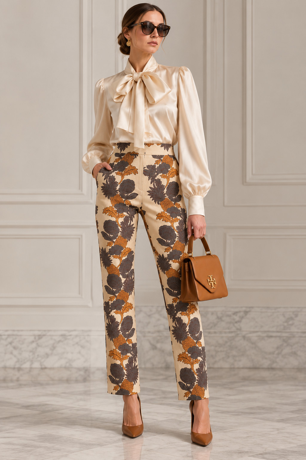 NWT Tory Burch Burlap Jacquard Floral Pants Size 2 Pre-Fall 2020 Rare Sample