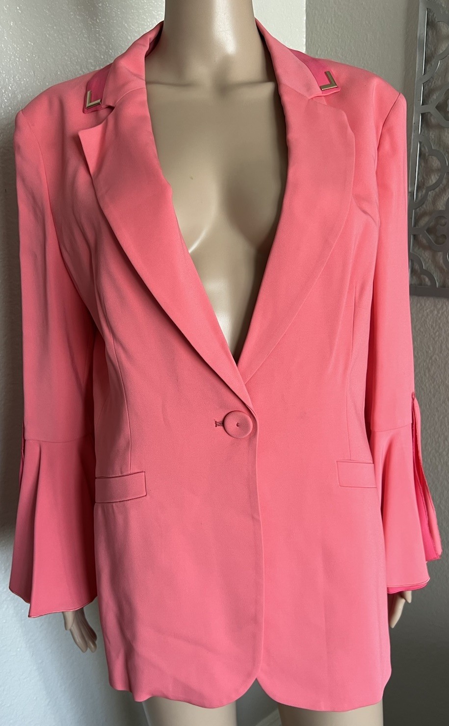 MARIA GRAZIA SEVERI Blazer Colorblock Flare Sleeve Coat Jacket Made in Italy L