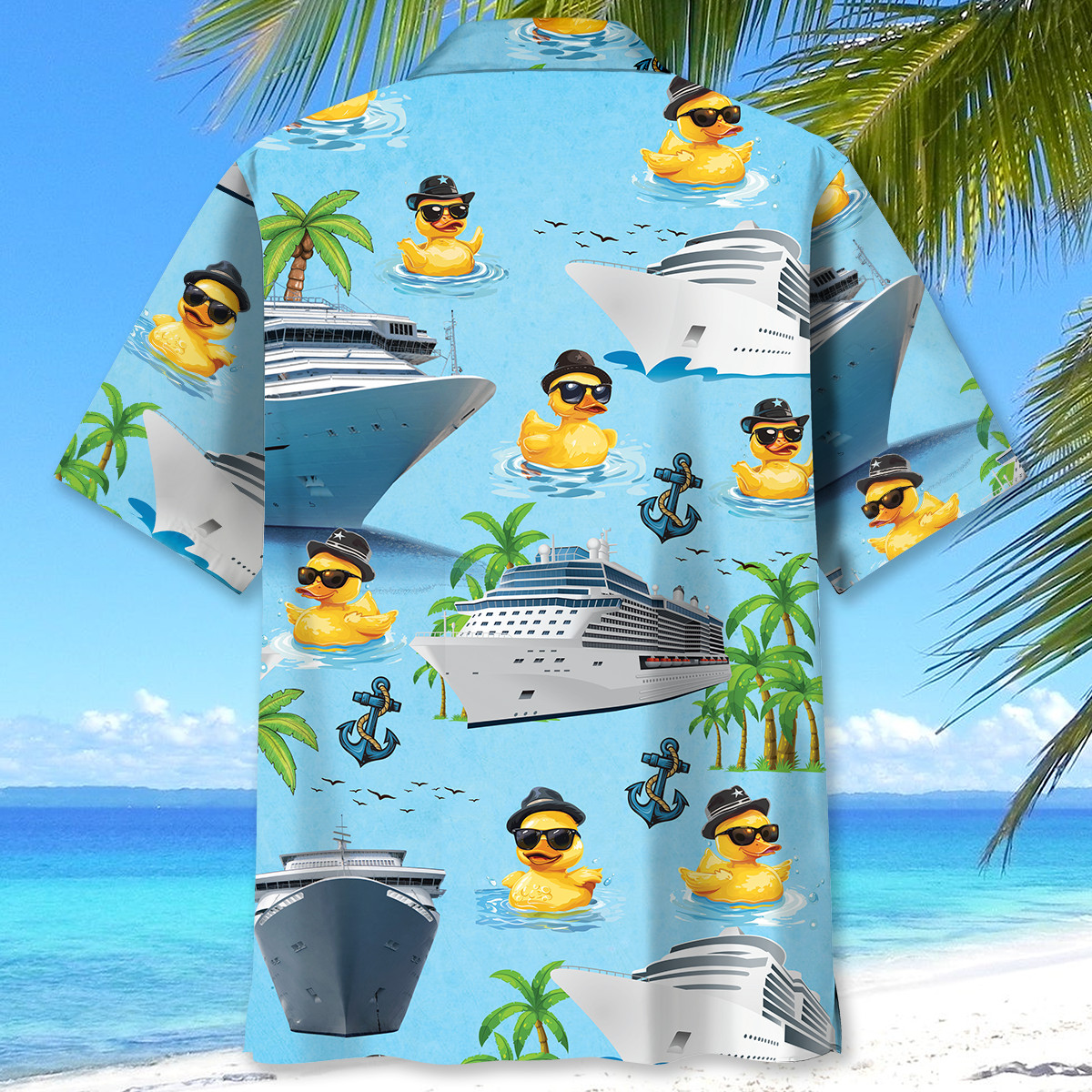 Funny Duck Cruise Hawaiian Shir, Short Sleeve Unisex, Beach Shirt, for Vacation