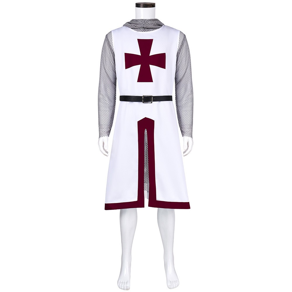 Mens Templar Knight Costume 3 Piece Medieval Crusader Renaissance Outfit