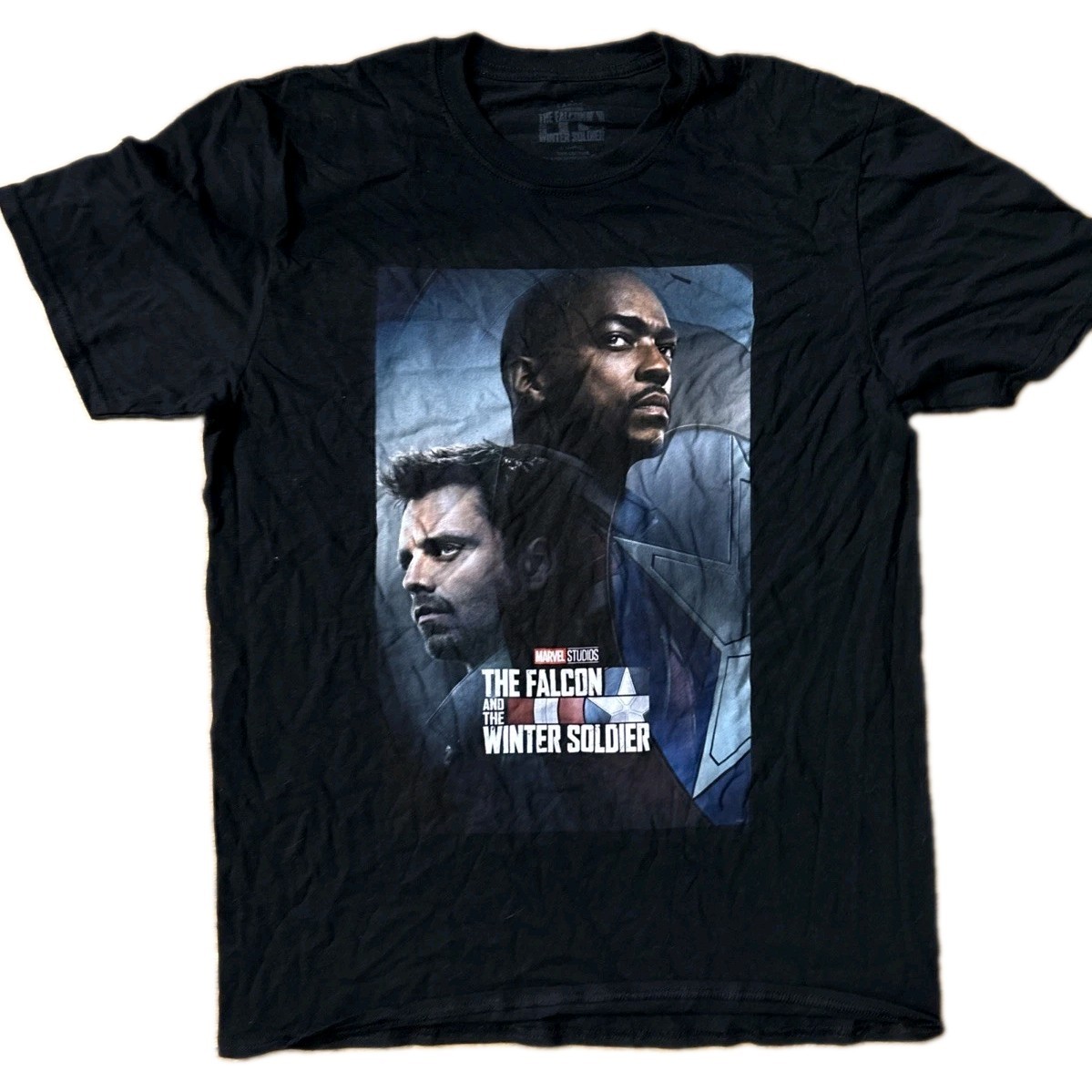 Marvel Studios The Falcon & The Winter Soldier TV Series Black t-shirt Mens sz L