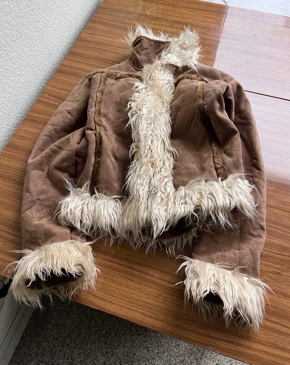 VTG Rare Japanese Yohji Hysteric Glamour Style Fuzzy Faux Fur Brown Jacket 00s