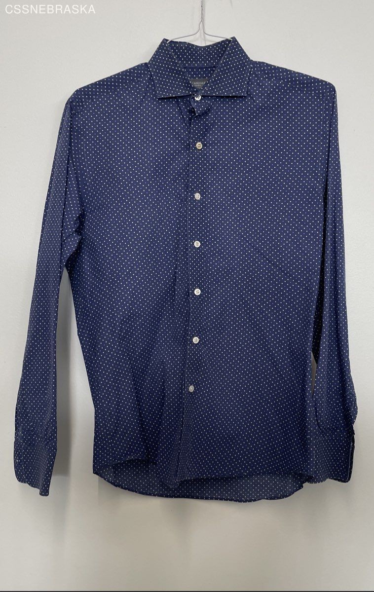 Gary Michaels navy blue Mwns dress shirt - Size King