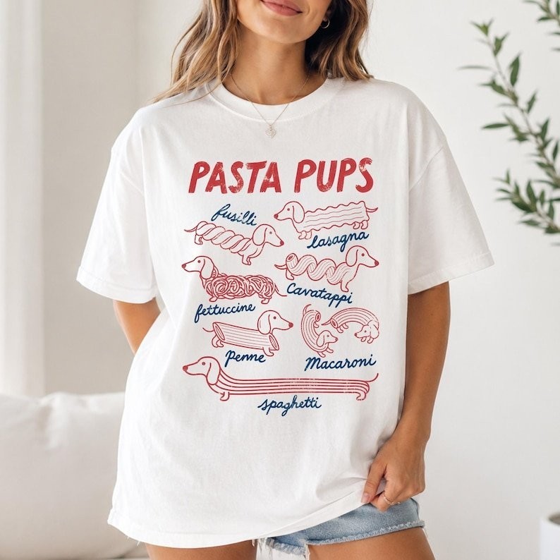 Pasta Pups Shirt, Funny Dachshund Spagetti Shirt