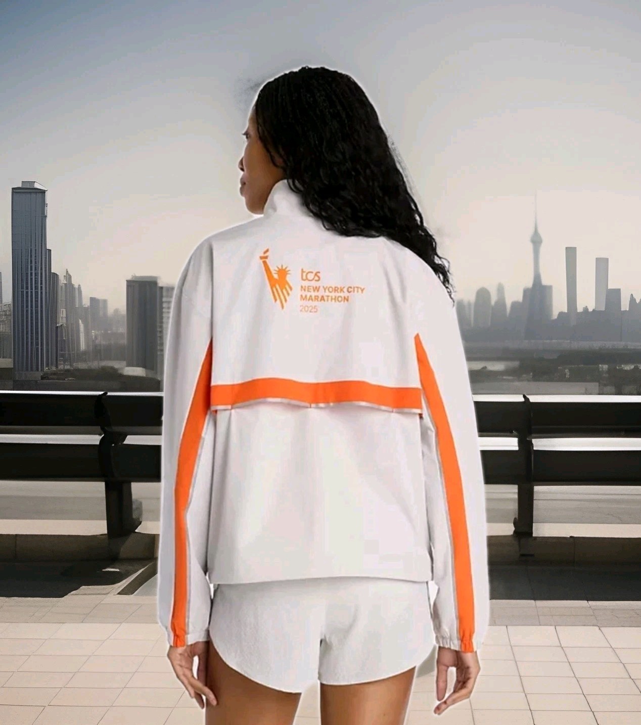 New Balance Official Womens NYC Marathon 2025 Jacket Gray  Reflective Sz Medium