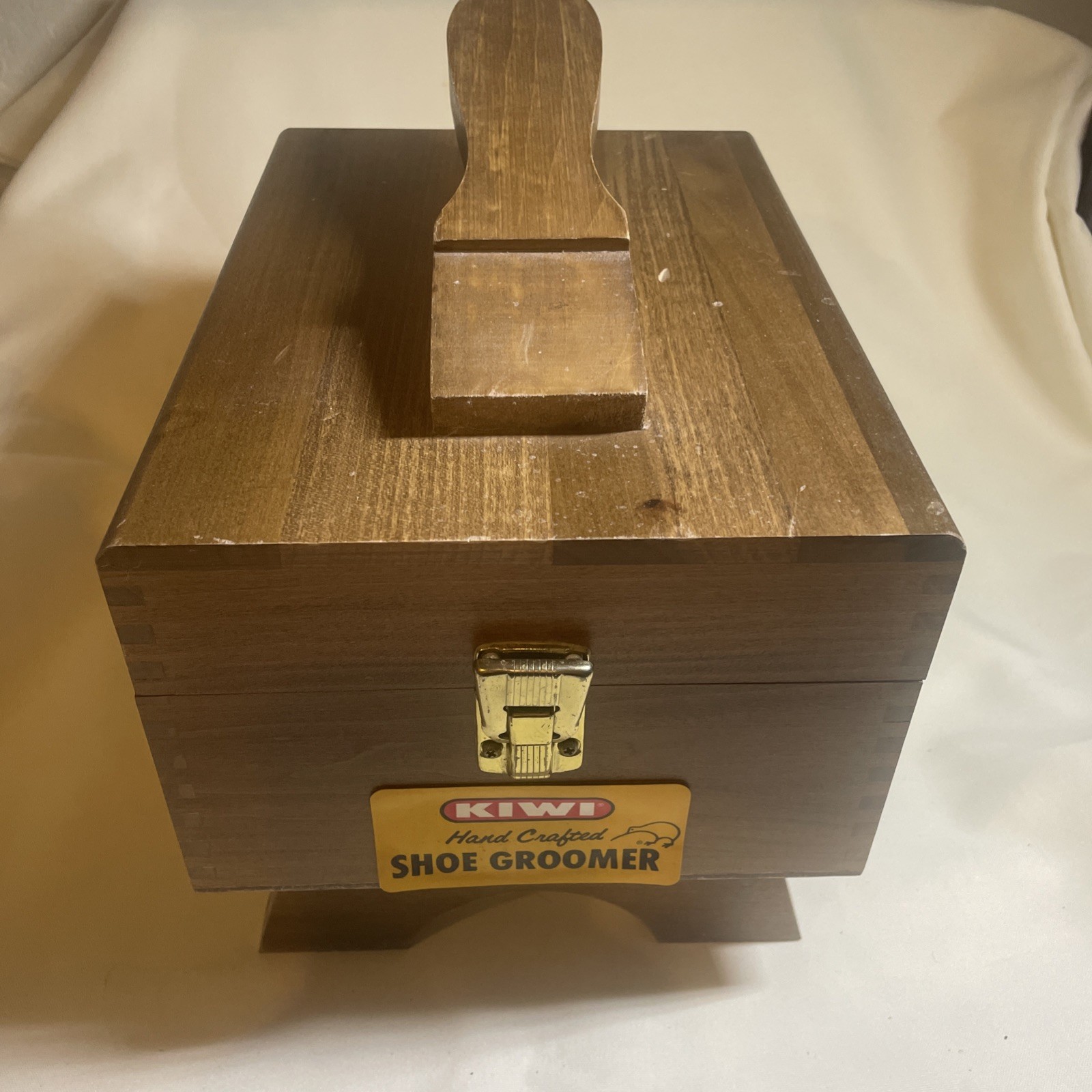 Vintage Griffin Shinemaster Wooden Shoe Shine Box Kit Kiwi Polish Valet