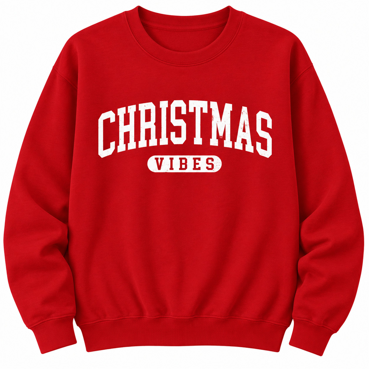 Christmas Vibes Sweatshirt Women Red Holiday Graphic Crewneck Pullover