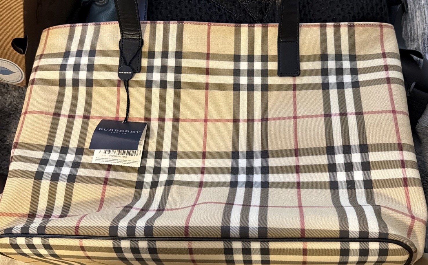 Burberry Nova Check Purse Tote Womens Shoulder Bag Plaid Pattern Authentic *NWT*