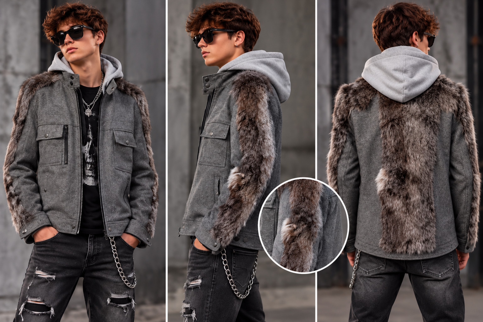 Upcycled OOAK INC International Concepts Custom Luxury Streetwear FUR Coat SZ XL