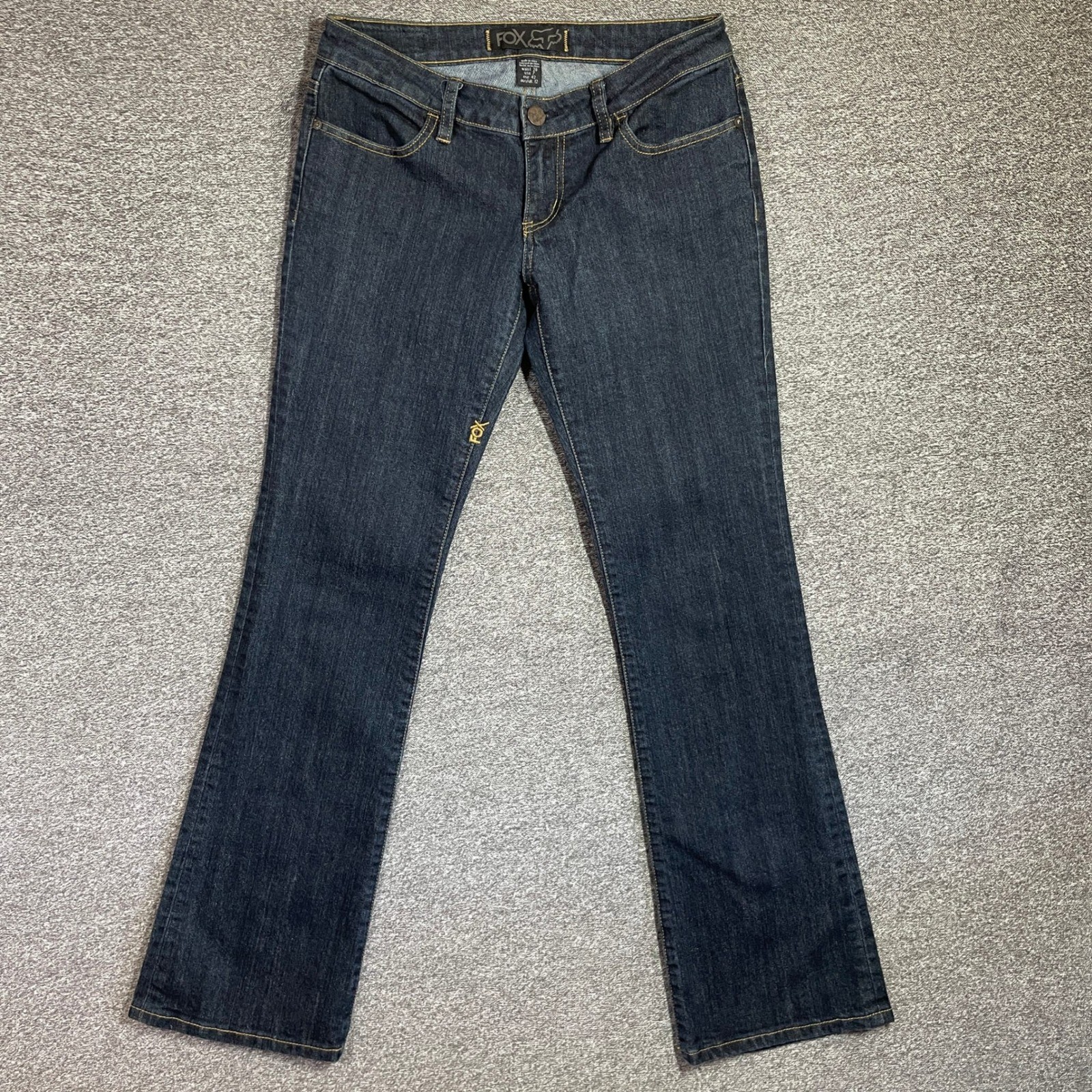Fox Racing Jeans Size 7 28 Womens Dark Wash Bootcut Indigo Low Rise Denim